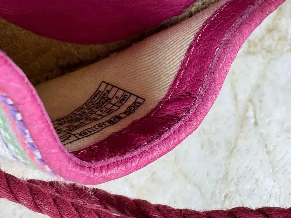 UGG Australia Libbi Serape Lace-Up Espadrille Flats Pink Multicolor Women’s 9